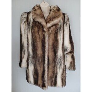 WOMENS VINTAGE  RUSSEL TAYLOR  FAUX FUR  COAT STYLED BY COUTURE HELENE- Sz S/M